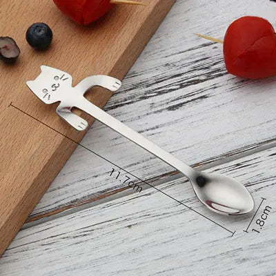 Cat Stainless Steel Teaspoons