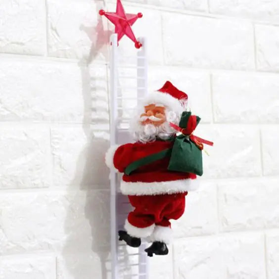 Electric Climbing Ladder Santa Claus Doll