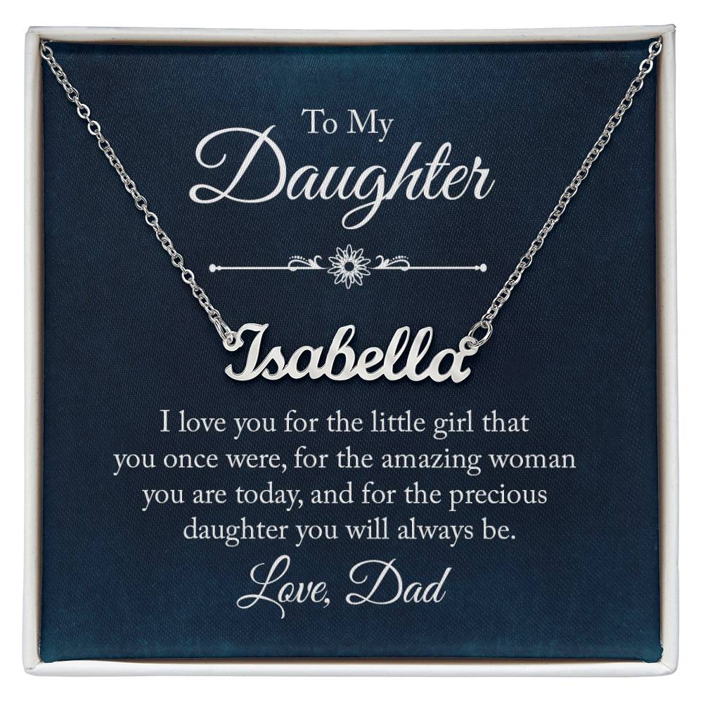 Custom Name Necklace - For Daughter From Dad