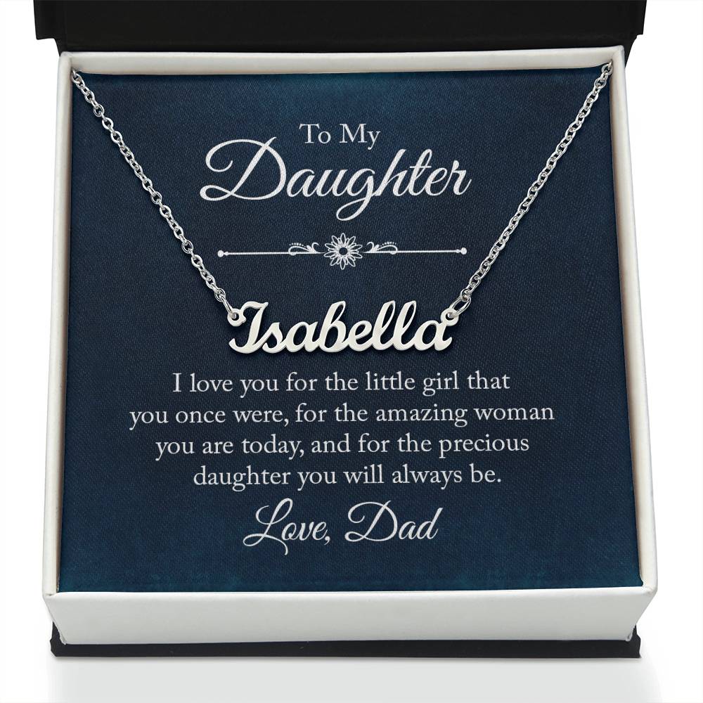 Custom Name Necklace - For Daughter From Dad