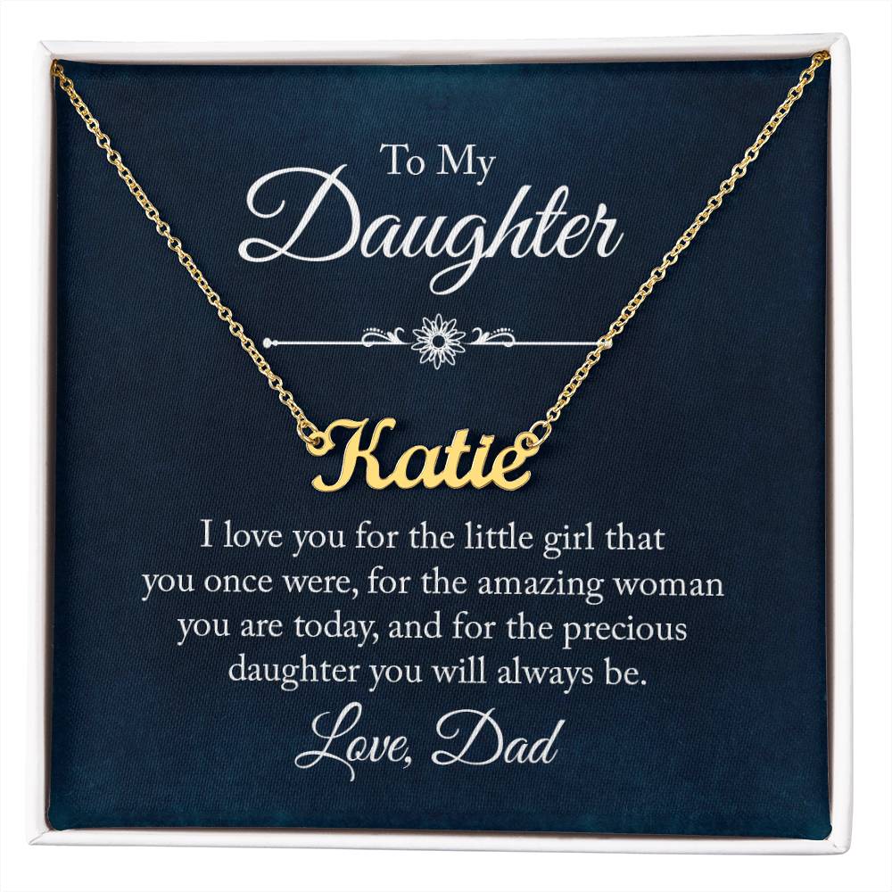 Custom Name Necklace - For Daughter From Dad