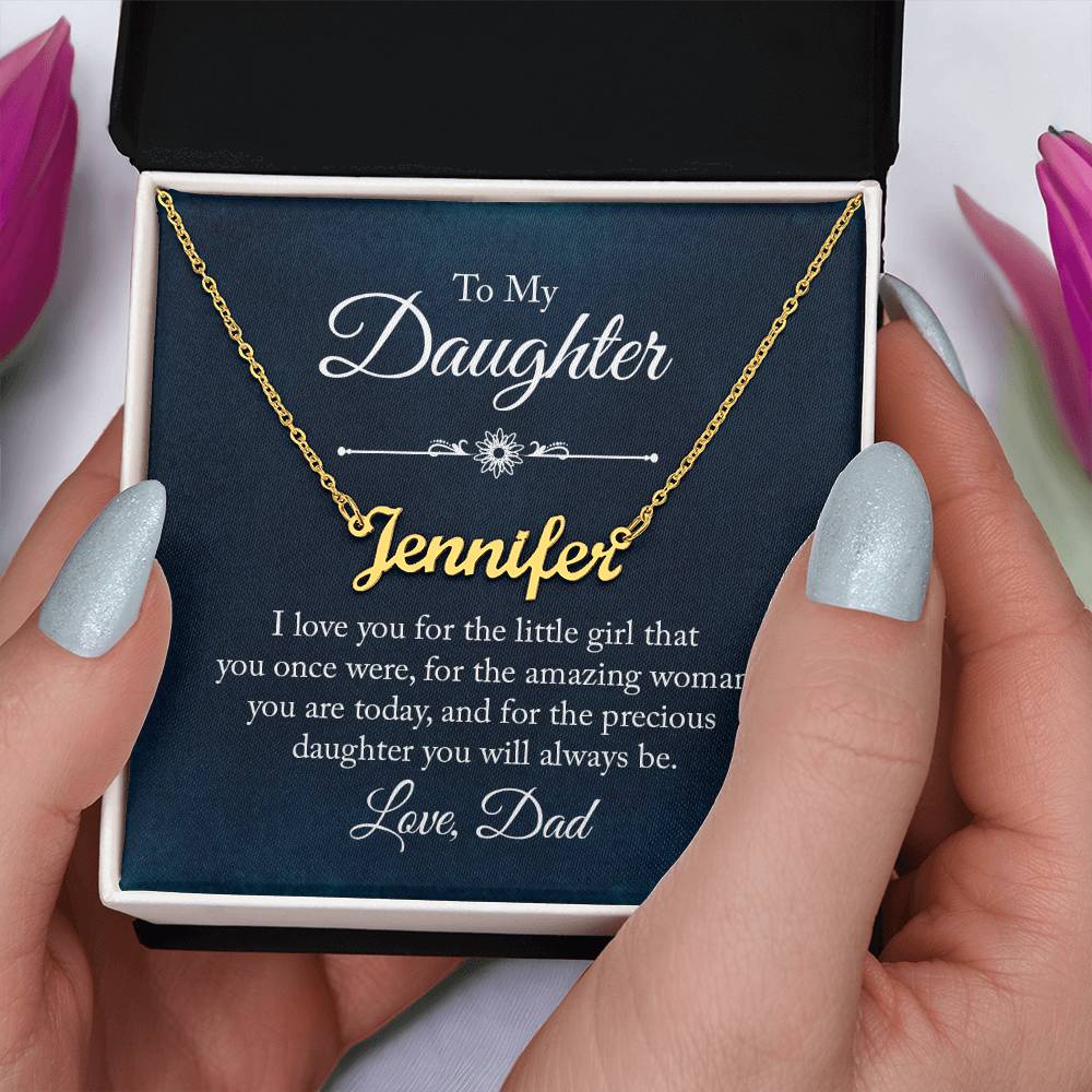 Custom Name Necklace - For Daughter From Dad