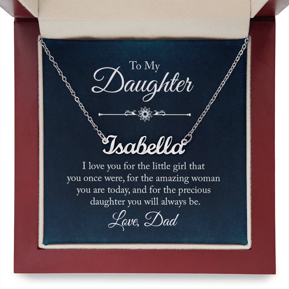 Custom Name Necklace - For Daughter From Dad