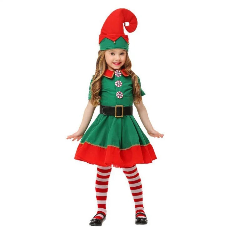 Family Christmas Little Elf Play Costume